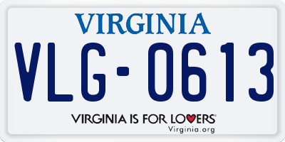 VA license plate VLG0613