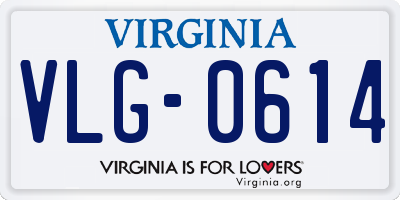 VA license plate VLG0614