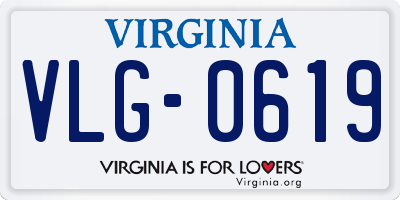 VA license plate VLG0619