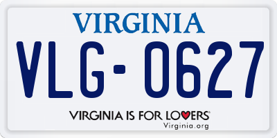VA license plate VLG0627