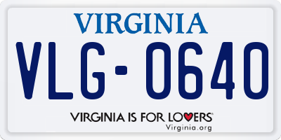 VA license plate VLG0640