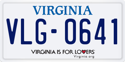 VA license plate VLG0641