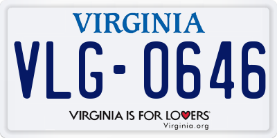 VA license plate VLG0646