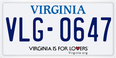 VA license plate VLG0647