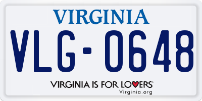 VA license plate VLG0648