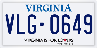 VA license plate VLG0649