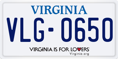 VA license plate VLG0650