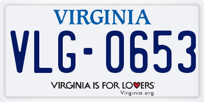 VA license plate VLG0653