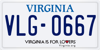 VA license plate VLG0667