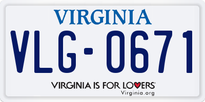 VA license plate VLG0671