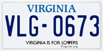 VA license plate VLG0673