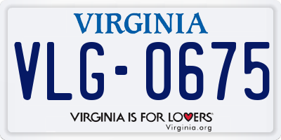 VA license plate VLG0675