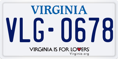 VA license plate VLG0678