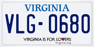 VA license plate VLG0680