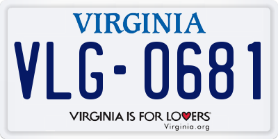 VA license plate VLG0681