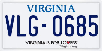 VA license plate VLG0685
