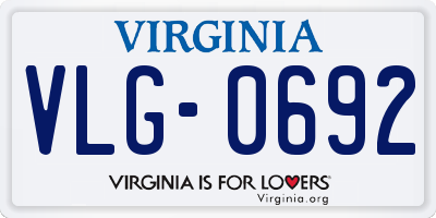 VA license plate VLG0692