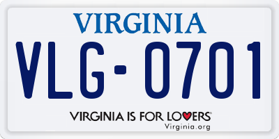 VA license plate VLG0701