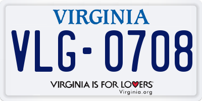 VA license plate VLG0708