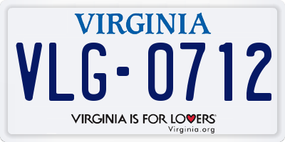 VA license plate VLG0712