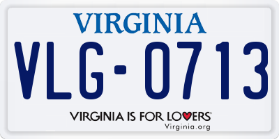 VA license plate VLG0713