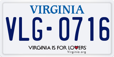 VA license plate VLG0716