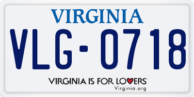 VA license plate VLG0718