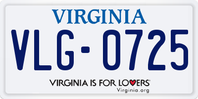VA license plate VLG0725
