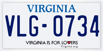 VA license plate VLG0734