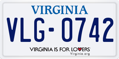 VA license plate VLG0742