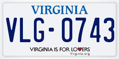 VA license plate VLG0743