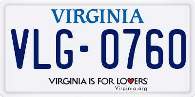 VA license plate VLG0760