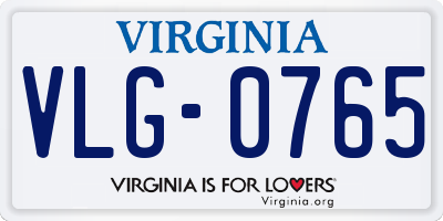 VA license plate VLG0765