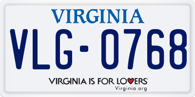 VA license plate VLG0768