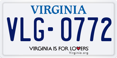 VA license plate VLG0772