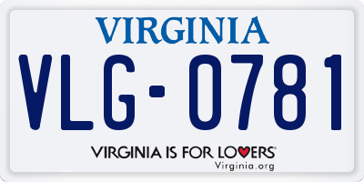VA license plate VLG0781