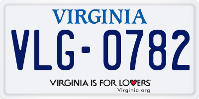 VA license plate VLG0782