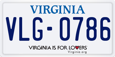 VA license plate VLG0786