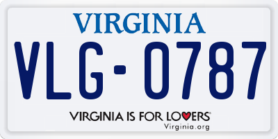 VA license plate VLG0787