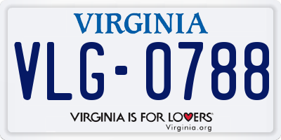VA license plate VLG0788