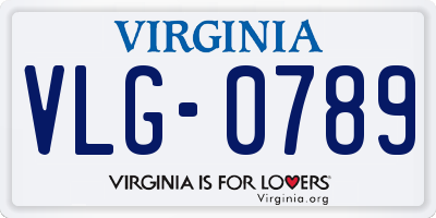 VA license plate VLG0789