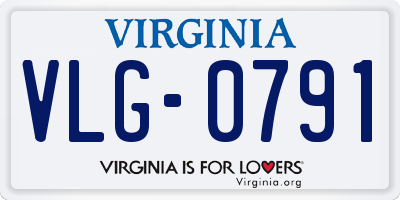 VA license plate VLG0791