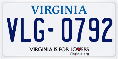 VA license plate VLG0792