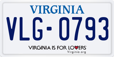 VA license plate VLG0793
