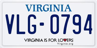 VA license plate VLG0794