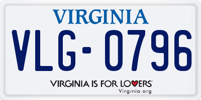 VA license plate VLG0796