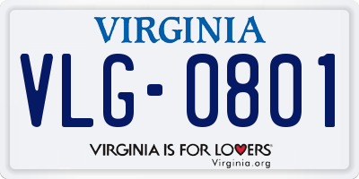 VA license plate VLG0801