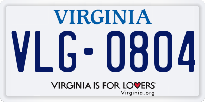 VA license plate VLG0804