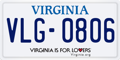 VA license plate VLG0806