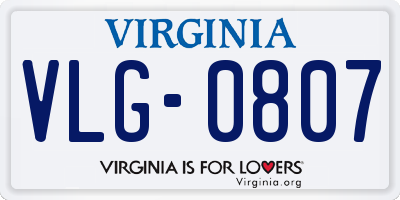 VA license plate VLG0807